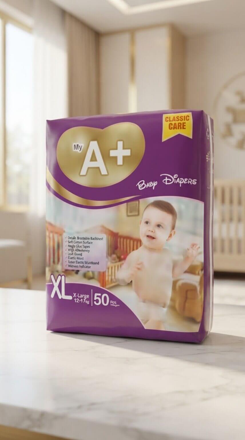 Présentation commerciale pour couches jetables pour enfants