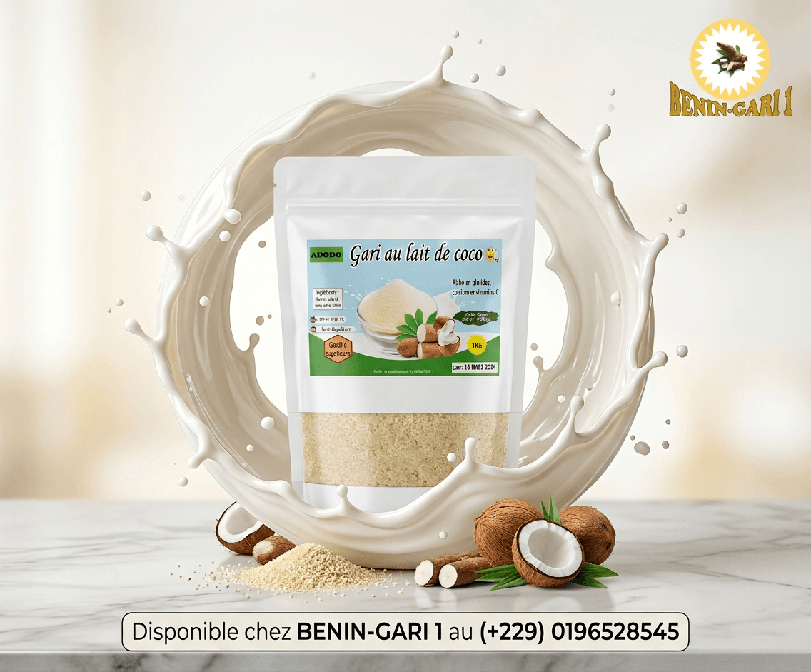 Affiche publicitaire Gari amélioré au lait de coco